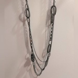 Premier Designs Gunmetal Chain Knot Necklace